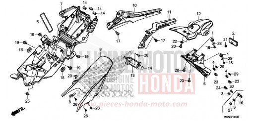 PARAFANGO POSTERIORE CB650RAK di 2019